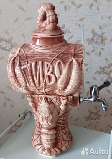 Декоративный, керамический бочонок для пива