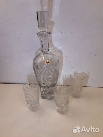 Графин хрустальный и 3 стопки