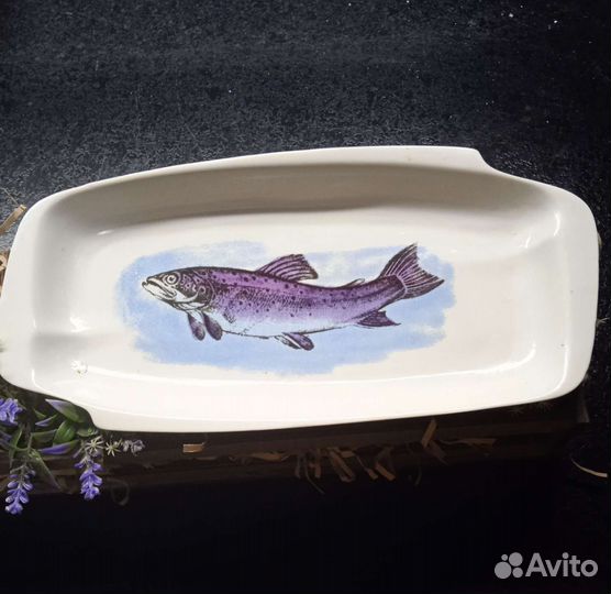 Фарфор Вербилки ссср, блюдо для рыбы 