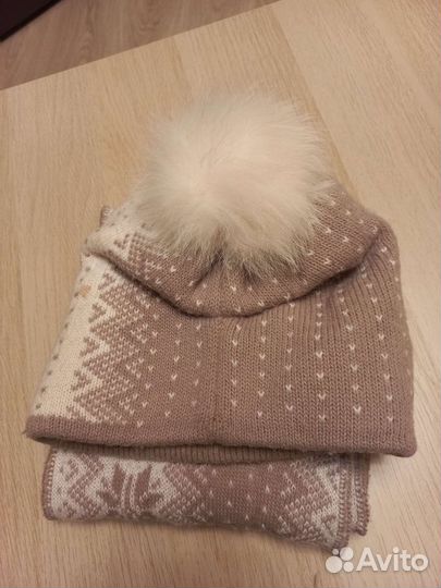 Комплект шапка и шарф женский