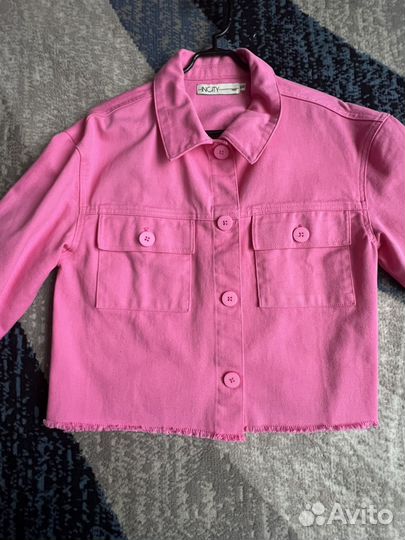 Рубашка джинсовая розовая