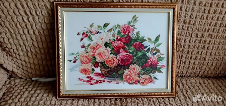 Картина вышивка крестом.Размер 48/38 см