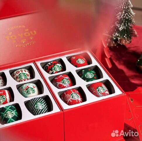 Starbucks адвент календарь кружки новогодние