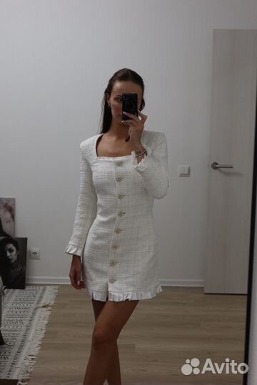 Платье твидовое xxs-xs на рост до 165