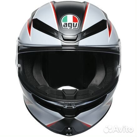 Мотошлем AGV K-6 Multi Flash Matt Black/Grey/Red