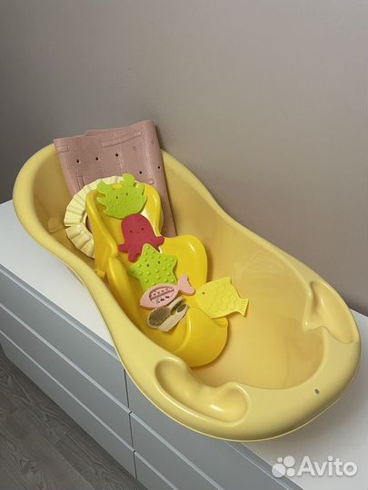Ванночка для купания, горка, коврик