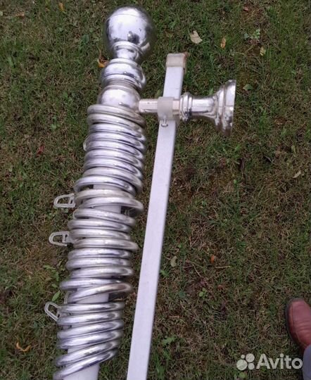 Карниз двурядный белый с серебрянными кольцами