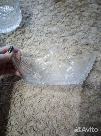 Хрустальная конфетница, салатница СССР