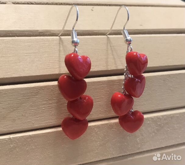 Серьги сердечки