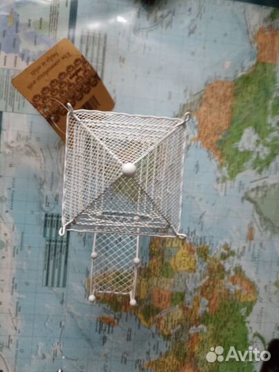 Металлическая беседка с мостиком, белая