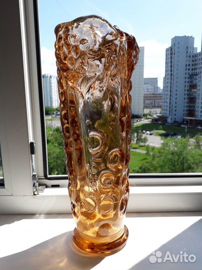 Ваза цветное стекло СССР Неман В. Мурахвер