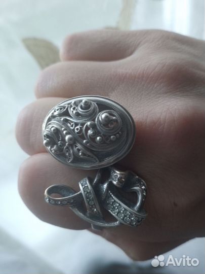 Кольца крупные серебро,мельхиор