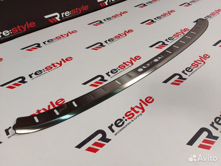 Накладка заднего бампера Nissan Qashqai алюминии