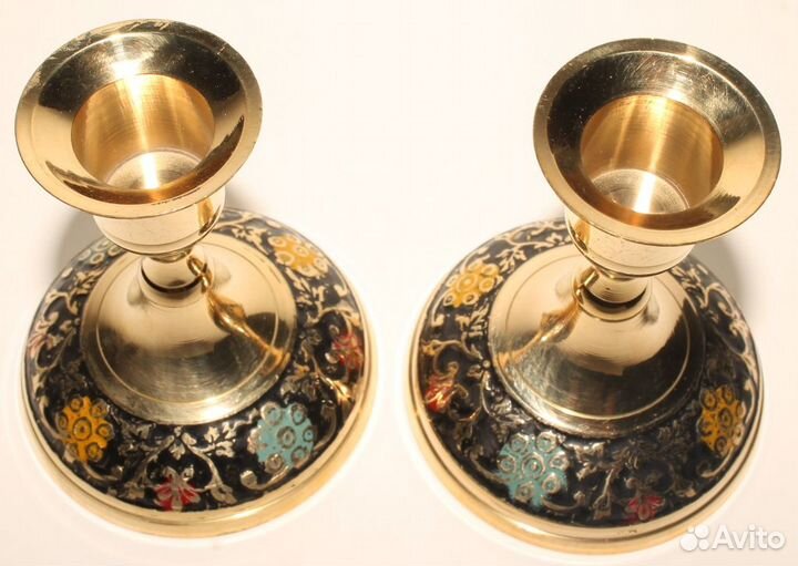 Пара латунных Подсвечников. Классика. Ретро Стиль