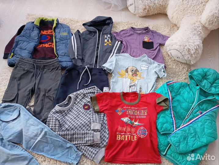 Детские вещи 2 больших пакета на мальчика 110-116