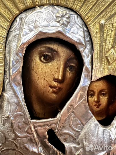 Икона Иверская Бм 19 век оригинал