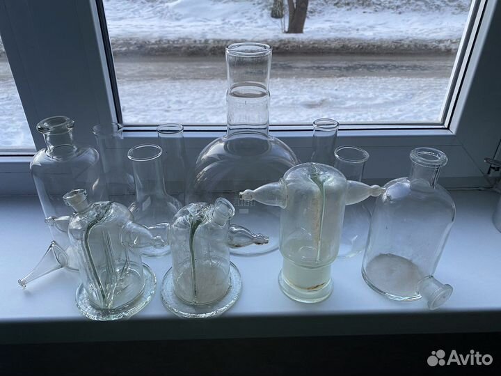 Лабораторная посуда. Колбы Вульфа, Тищенко