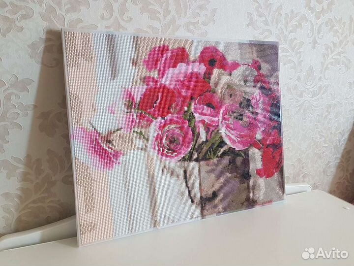 Картина. Алмазная мозаика. Ранункулюсы