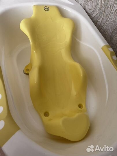 Ванночка для купания Happy Baby белый/желтый