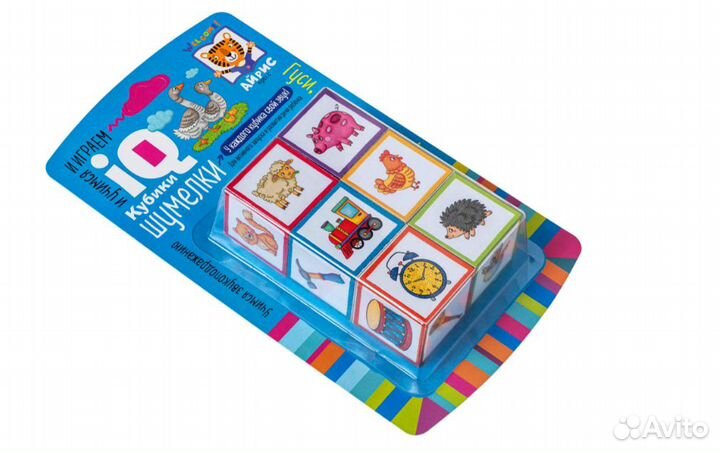 Кубики шумелки для малышей Гуси-гуси. 6 кубиков