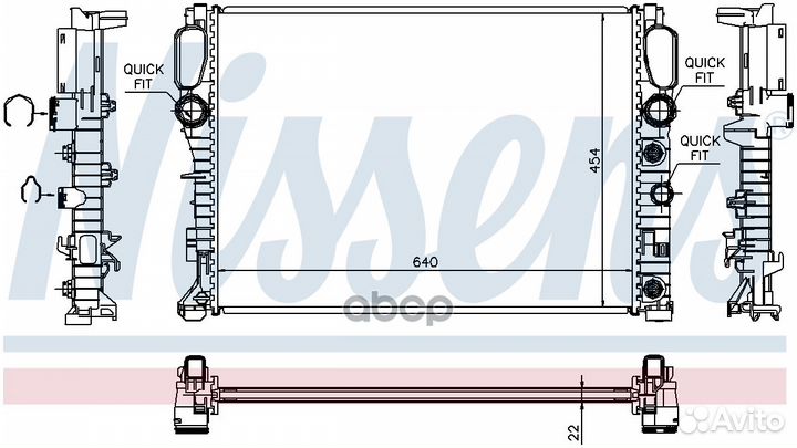 Радиатор 640X456 mercedes W211 E200-220 CDI 02