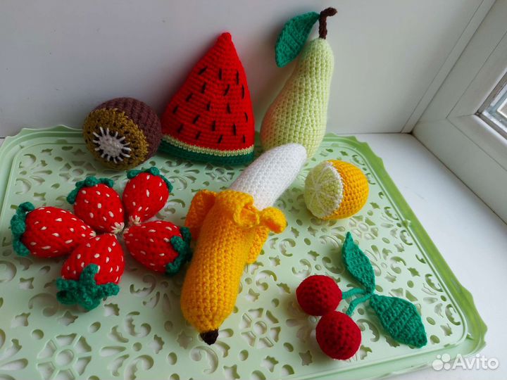 Игрушки для детей вязаные фрукты