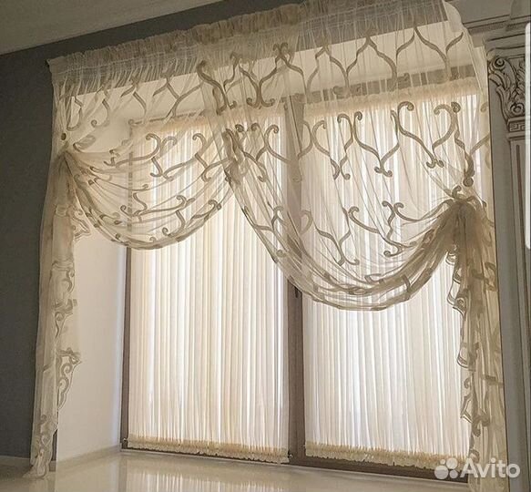 Шторы, карнизы под ключ, выезд дизайнера с образ