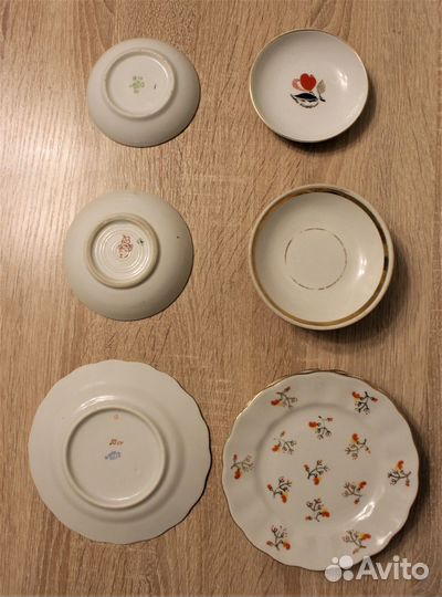 Пирожковые тарелки, блюдца ссср,лфз, Дулево