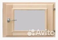 Окно для бани 40х60 с ручкой (стеклопакет,липа)