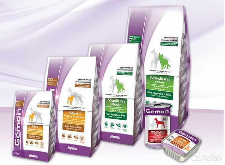 Корм для собак и кошек Monge, Gemon, Proplan