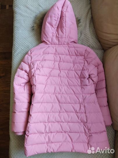 Зимняя куртка пуховик розовый на девочку 134