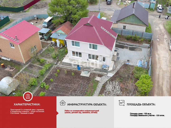 Дом 100 м² на участке 5,8 сот.