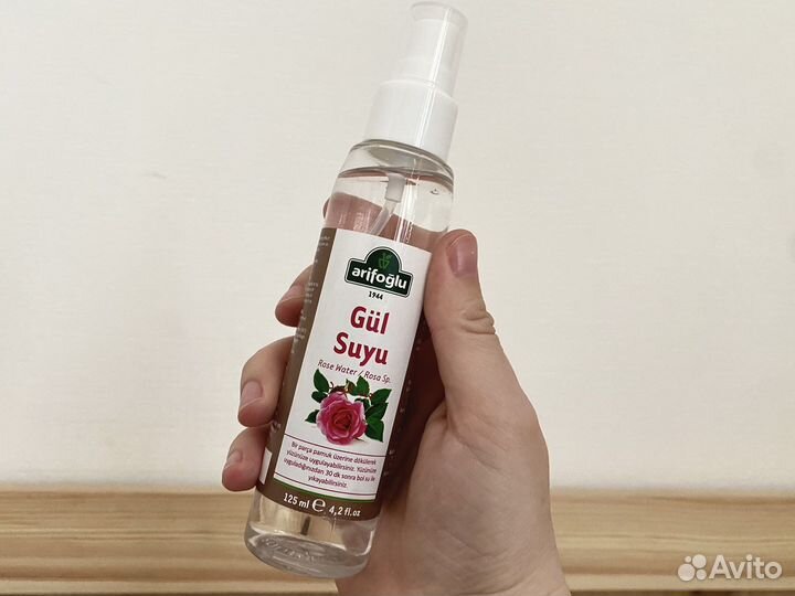 Натуральная розовая вода спрей из Турции