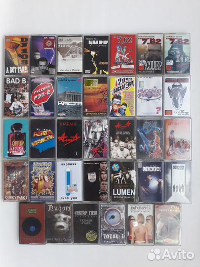 Аудиокассеты: русский рэп, поп, техно, рок, шансон