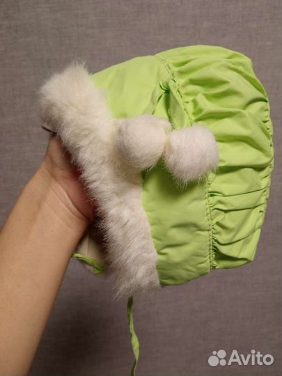 Зимняя шапочка для девочки 0+