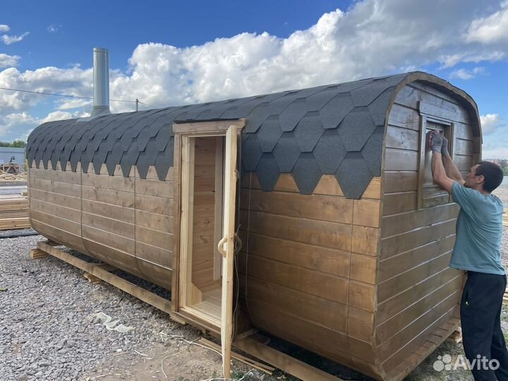 Баня Бочка Квадро готовая +доставка