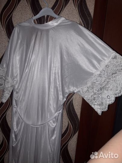 Кружевной пеньюар+ сорочка на брительках