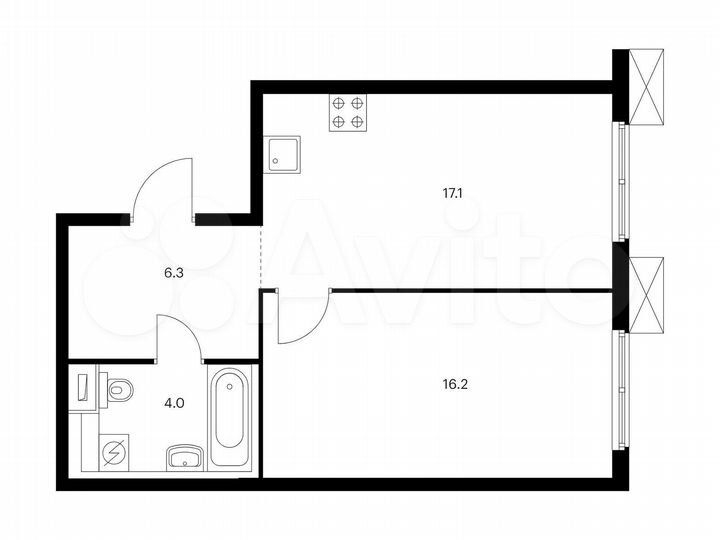 1-к. квартира, 43,6 м², 16/33 эт.