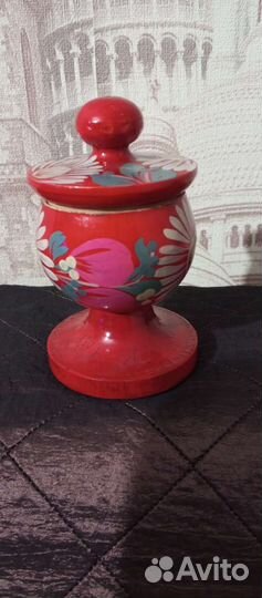 Сахарница и солонка деревянные росписные