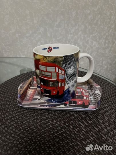 Бокал объёмом 0,7л с подносиком размером 20,8*14,2