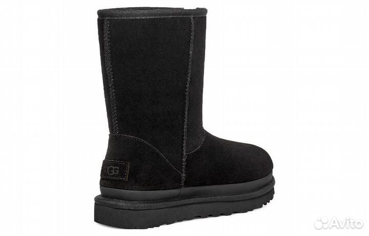 UGG Classic Short Zipper Tape Logo Boot 'Black' Women's (37)