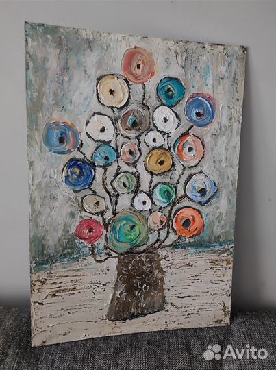 Текстурная картина 50х40 на холсте маслом