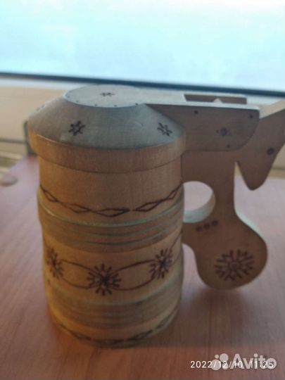 Кружка пивная, деревянная сувенирная