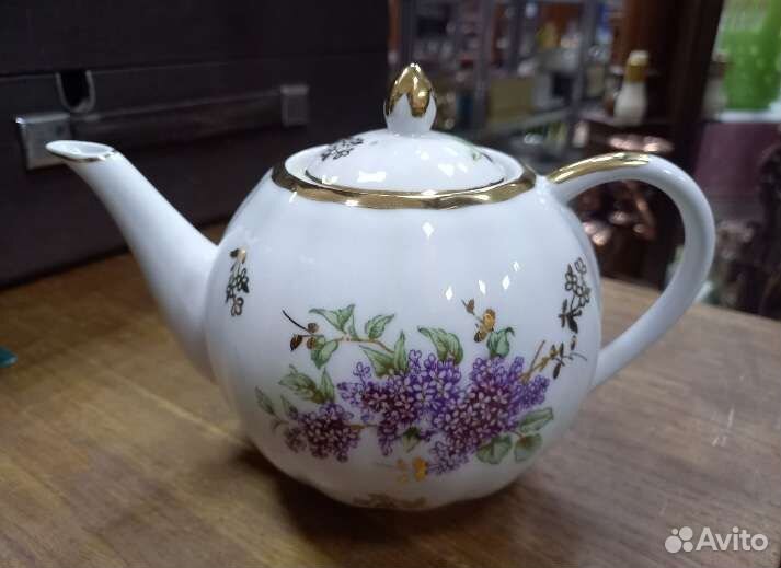 Фарфоровый Чайный Комплект Сирень. СССР