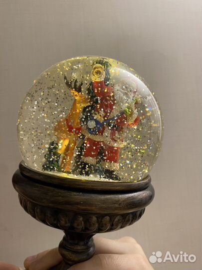 Шар со снегом статуэтка снежный с подсветкой