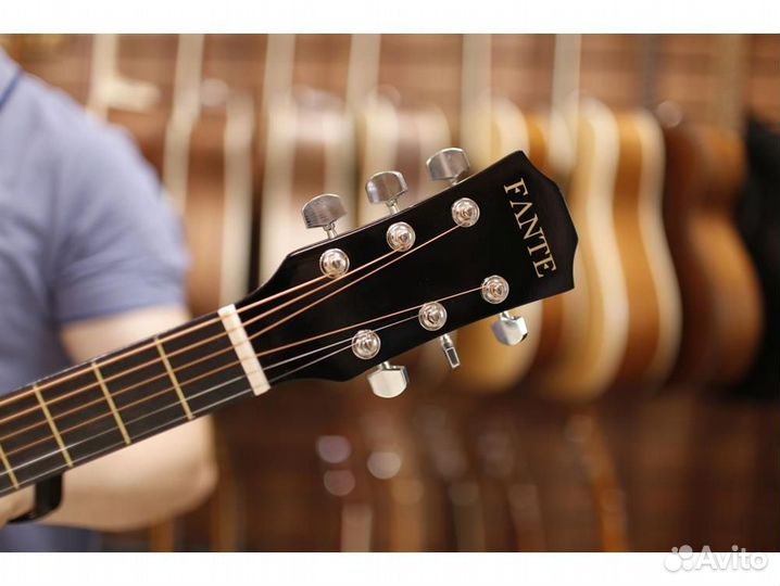 Fante FT-D38-BK с вырезом акустическая гитара