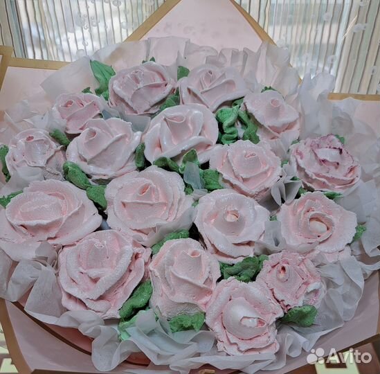 Съедобный букет из зефира, зефир ручной работы