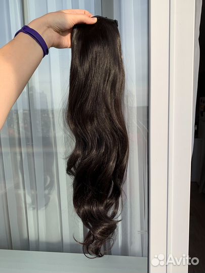 Темно-каштановый накладной хвост