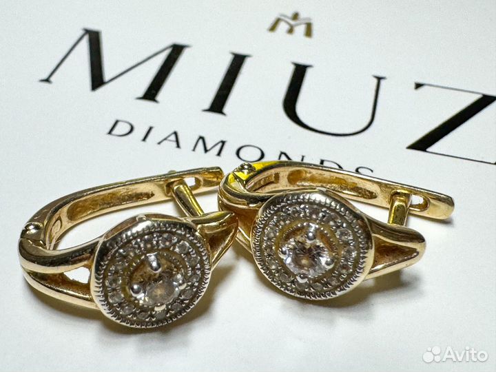 Золоты серьги с бриллиантами