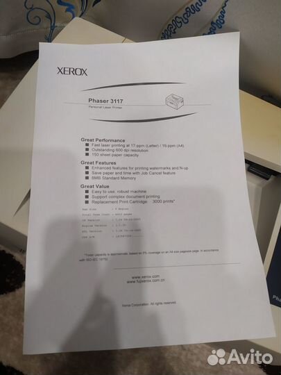 Лазерный принтер Xerox 3117